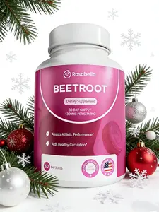 3X Rosabella Organic Beetroot Capsules (1300mg) for Blood Flow & Heart Healt