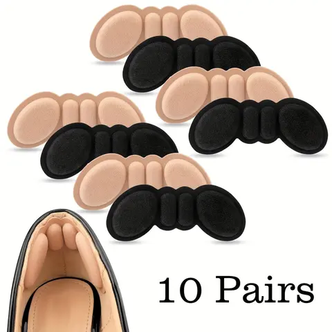 Heel Pads for Shoes Too Big, 10 Pairs Shoe Inserts for Loose Shoes, Heel Grips Protectors for Blisters Pain, Filler Make Shoes Fit Tighter, Insole Pads