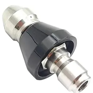 JS Sewer Cleaning Tool High-pressure Nozzle 65000 PSI Stainless Steel Jetter Hose with 1/4" Quick Connector for Efficient Plumbing System Cleaning