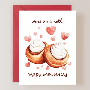 Punny Cinnamon Roll Anniversary Card