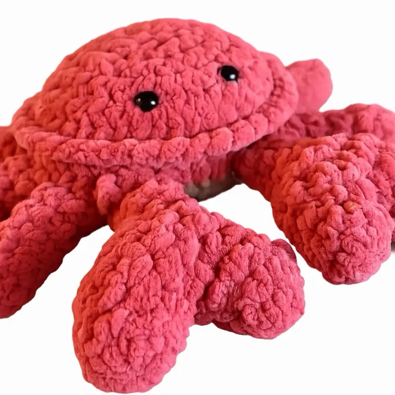 Coral Crochet Crab Plushie - Soft and Cozy Handmade Toy for Kids and Adults