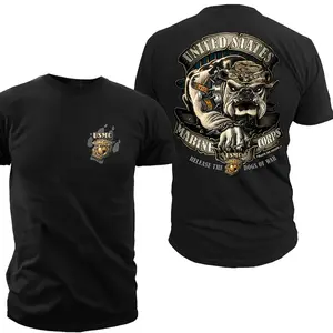 USMC Release the Dogs of War T-Shirt, Patriotic Marine Corps Military Graphic Tee, Veteran Pride Shirt, Tactical War Dog Tribute Apparel, Unisex Cotton T-Shirt