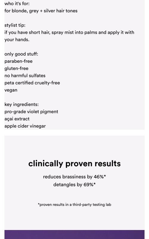 purple leave-in mist | a leave-in mist that enhances cool tones