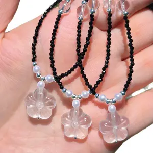 Gorgeous Clear Quartz Flower Necklace