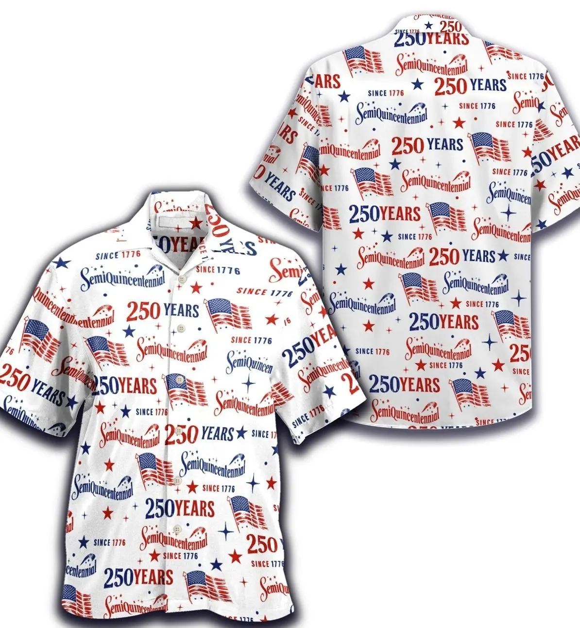 Pattern USA 250th Anniversary Hawaiian Shirt, America 250 Button Shirt, Patriotic Eagle, Statue Of Liberty, 250 Years Of Freedom IFP