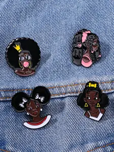 Cartoon Figure Design Brooch, 4counts/set Cute Alloy Badge for Women & Men, Clothes Accessories for Daily Clothing Decor, Exquisite Brooch for Birthday Gift, Durable Metal Pins, Lapel Pins