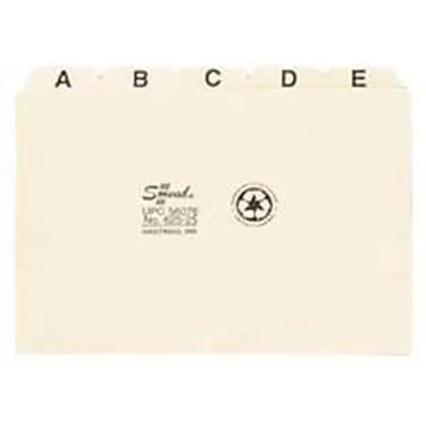 Smead Manufacturing Company Manila Self Tab Card Guides - A-Z Alphabet, 1/5-Cut Tabs, 6in.x4in. - Ideal for Account Lists, Desk Reference Files