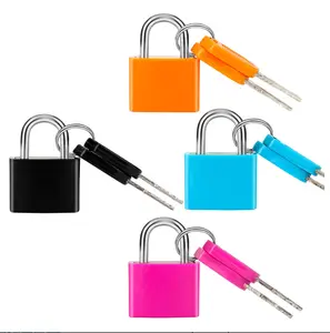 4 Pcs Suitcase Locks with Keys Multicolor Mini Keyed Padlock Febwind Metal Padlock Luggage Padlocks Plastic-Covered Copper Keyed Padlock for Suitcase, Backpack, Boxes, Laptop Bag