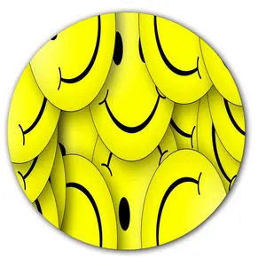Smiley Face #2 Vinyl Memorabilia 7" inch Slip Mat Portablism Turntable Slipmat DJ Platter Pad