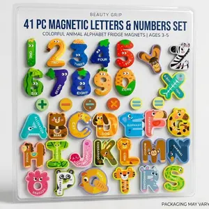 Large Size Magnetic Letters with Cute Animal Design, Colorful Uppercase Alphabet Toys Set for Educational Learning Game