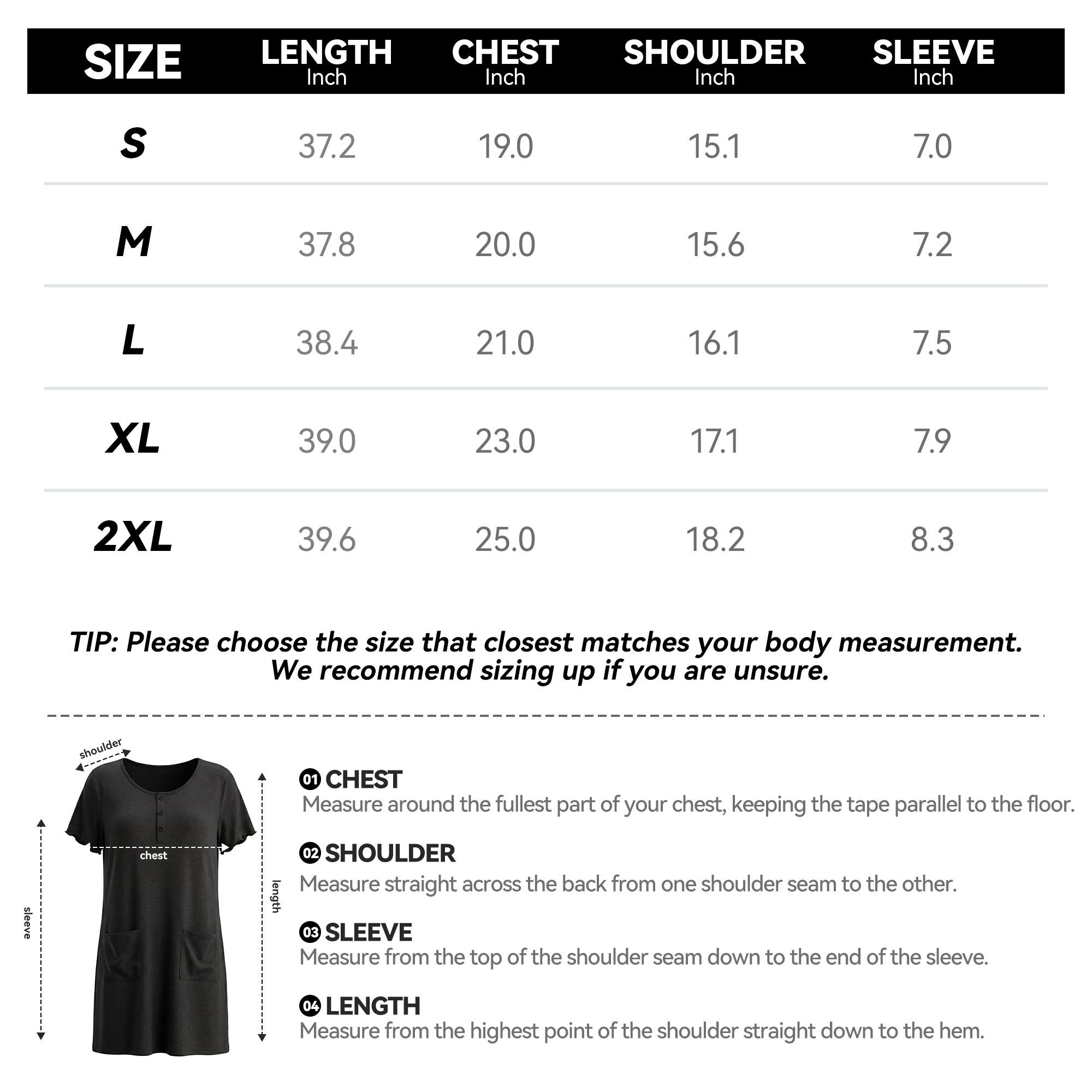 SHOWITTY Short Sleeve Henley Nightgown for Women, Soft & Breathable Sleep Shirt Dress with Pockets, Eco-Friendly Stretch Loungewear