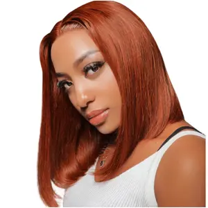 Beautyforever Bye Bye Knots Yaki Straight Bob Wig Reddish Brown 7x5 Pre-Bleached Natural Looking Glueless Wig