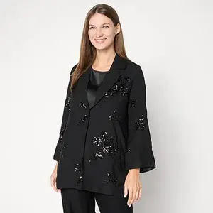 MarlaWynne WynneCollection Embellished Sequin Jacket