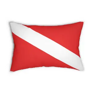 Personalized Diver Down Flag Lumbar Pillow | Scuba Snorkel Keepsake