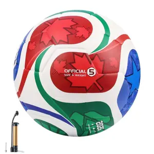 Size 5 Soccer Ball- Soft Cover - Official Size and Weight Soccer Ball Perfect for Youth and Adults - Air Pump Included