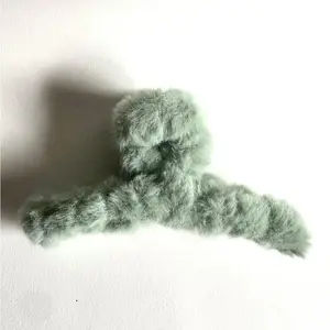 Plush Pastel Faux Fur Hair Claw