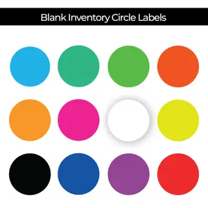 StickerJet Blank Round Labels Roll, 500 Count, 1" 2" 3" Sizes, Writable White Stickers, Strong Adhesive, Easy Peel & Stick for Organization, Packaging & Inventory