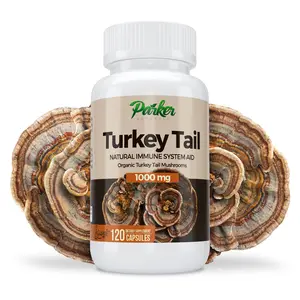 Organic Parker Naturals Turkey Tail Mushroom Capsules - Immune Boost - 1000 mg - 120 Capsules - Healthcare, Edible Supplement Fitness Dietary Vitamins