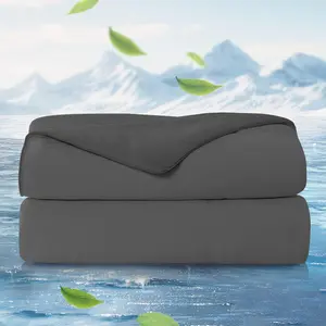 【Memorial Day Deals】Cozy Bliss x Sorona Viscose Natural Fiber Cooling Comforter Twin Size, Reversible Silky Smooth Cooling Blanket with Q-Max＞0.45 for Hot Sleepers & Night Sweats