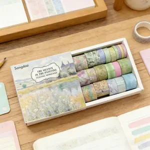 20 Rolls Hand-Drawn Pastoral Washi Tape Set, Perfect for Scrapbooks, Diaries, DIY Crafts, Handmade Crafts, Spring/mother's Day/birthday/easter Decorations, DIY scrapbooks, cards, greeting cards, photos, mugs, and other decorative sticker sets