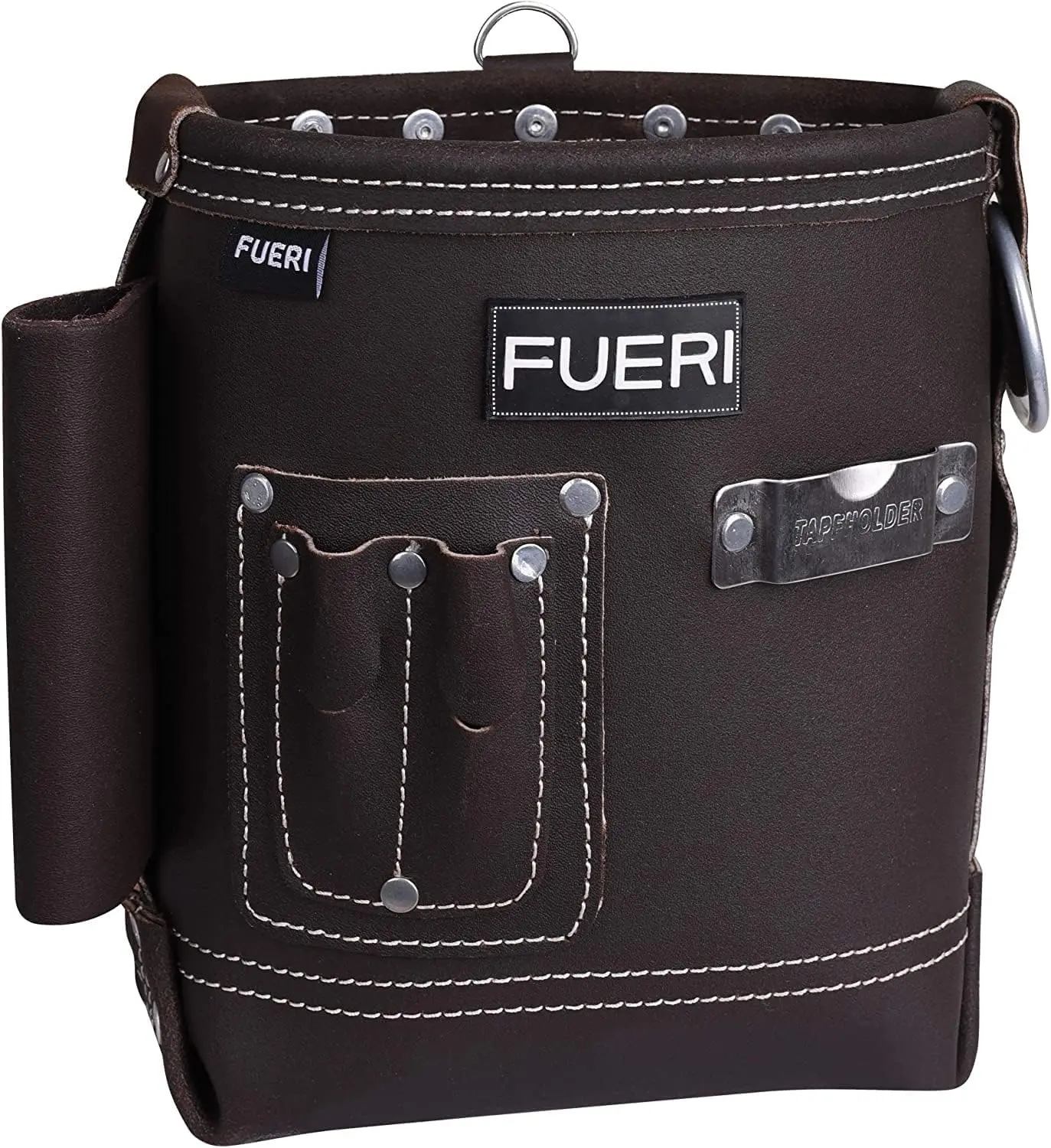 FUERI Leather Nail Pouch & Tool Bag Kit - High-Grade Finish Leather Tool Pouch with Belt Clip, Durable Organizer for Carpenters, Farmers, Carpentry, Painting, Gardening Pros, Hard