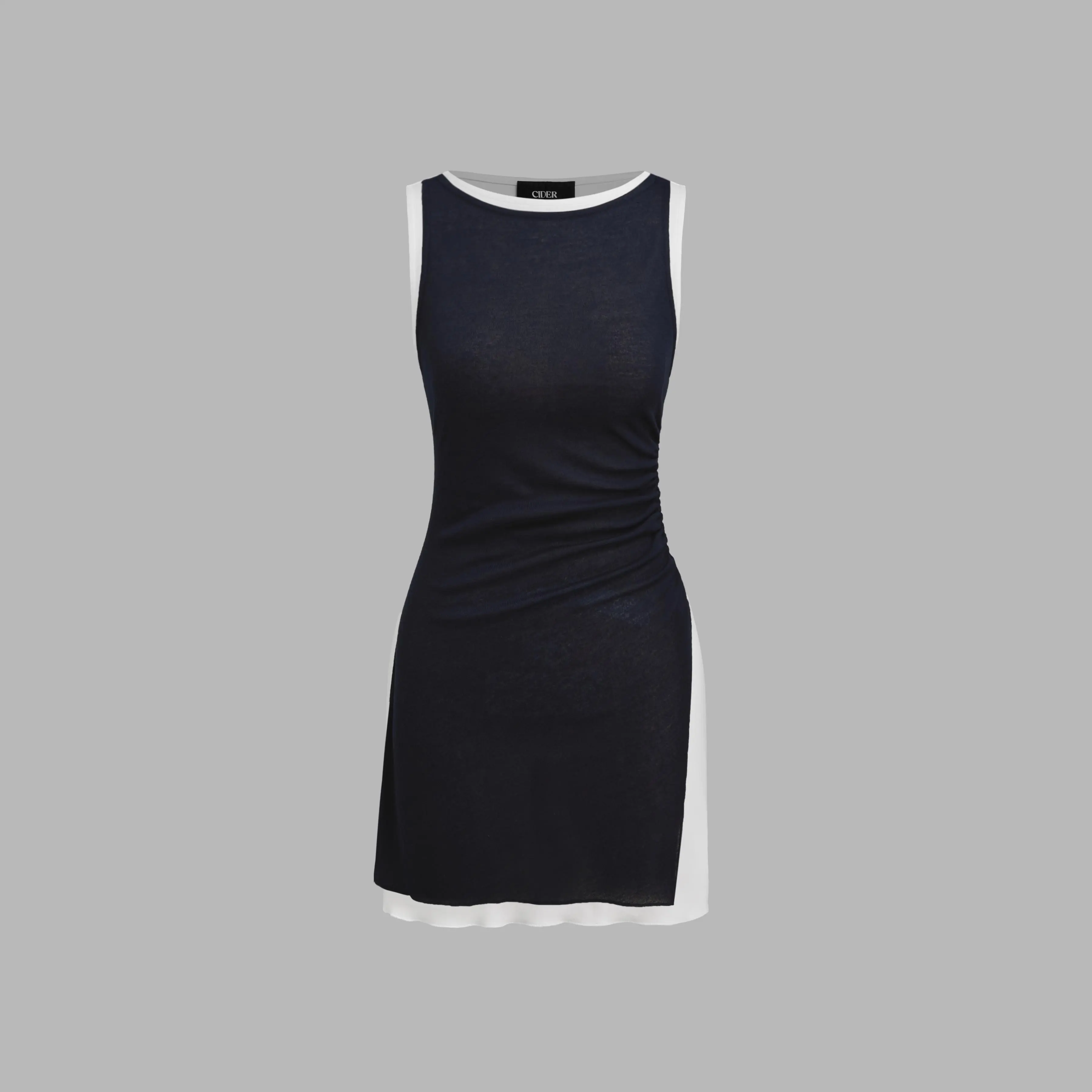 Cider Boat Neck Ruched Split Mini Dress & Solid Mini Dress - TikTok Shop