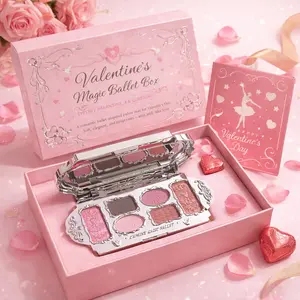 6 Color Valentine's Day Romantic Eyeshadow Palette, Rose Shades, Shimmer Matte Textures, Long Lasting, Gift for Women and Girls, Makeup