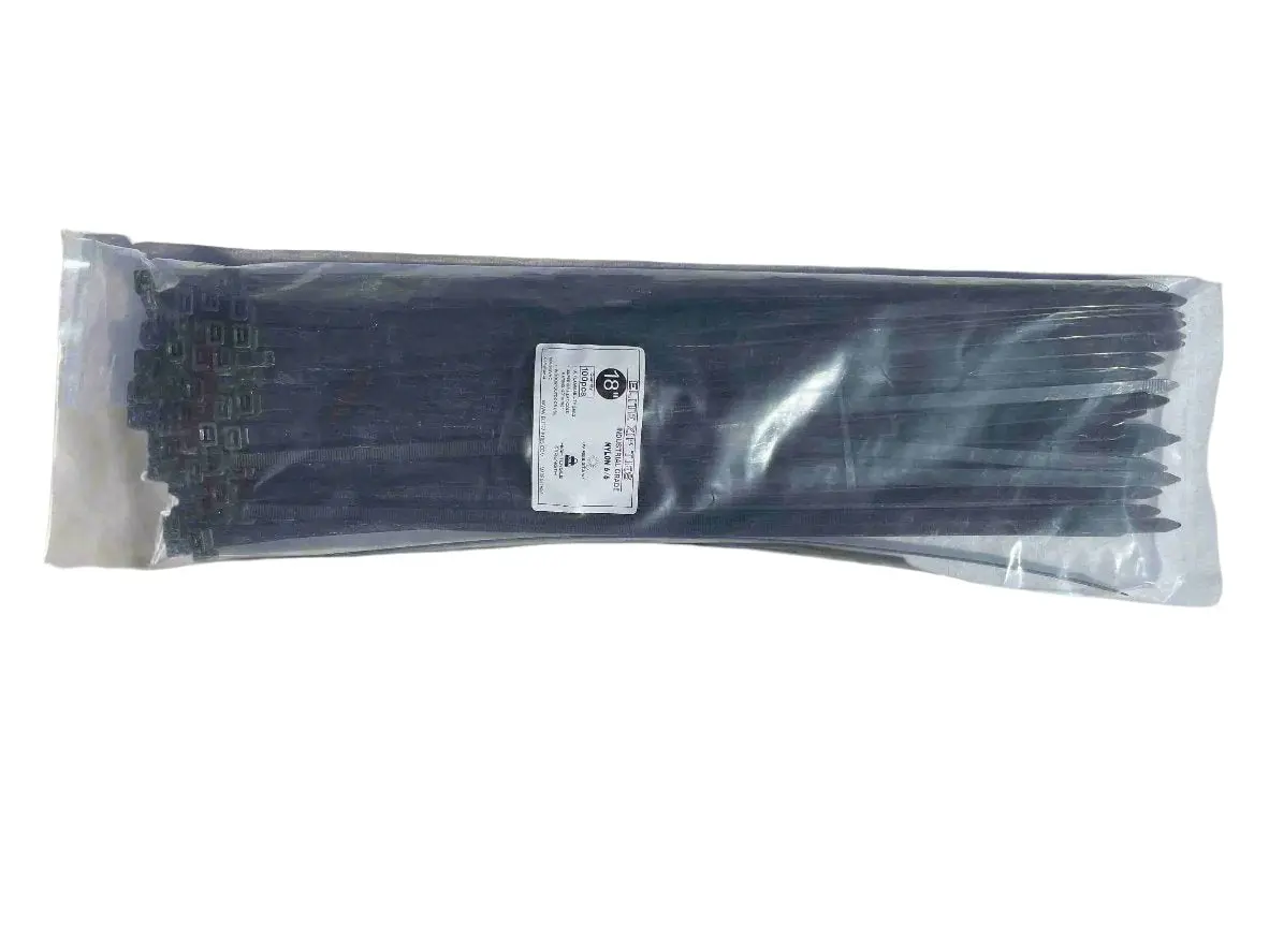 18-Inch Black Industrial Strength Zip Ties (100-Pack) | 120lb Tensile Strength | UV Resistant