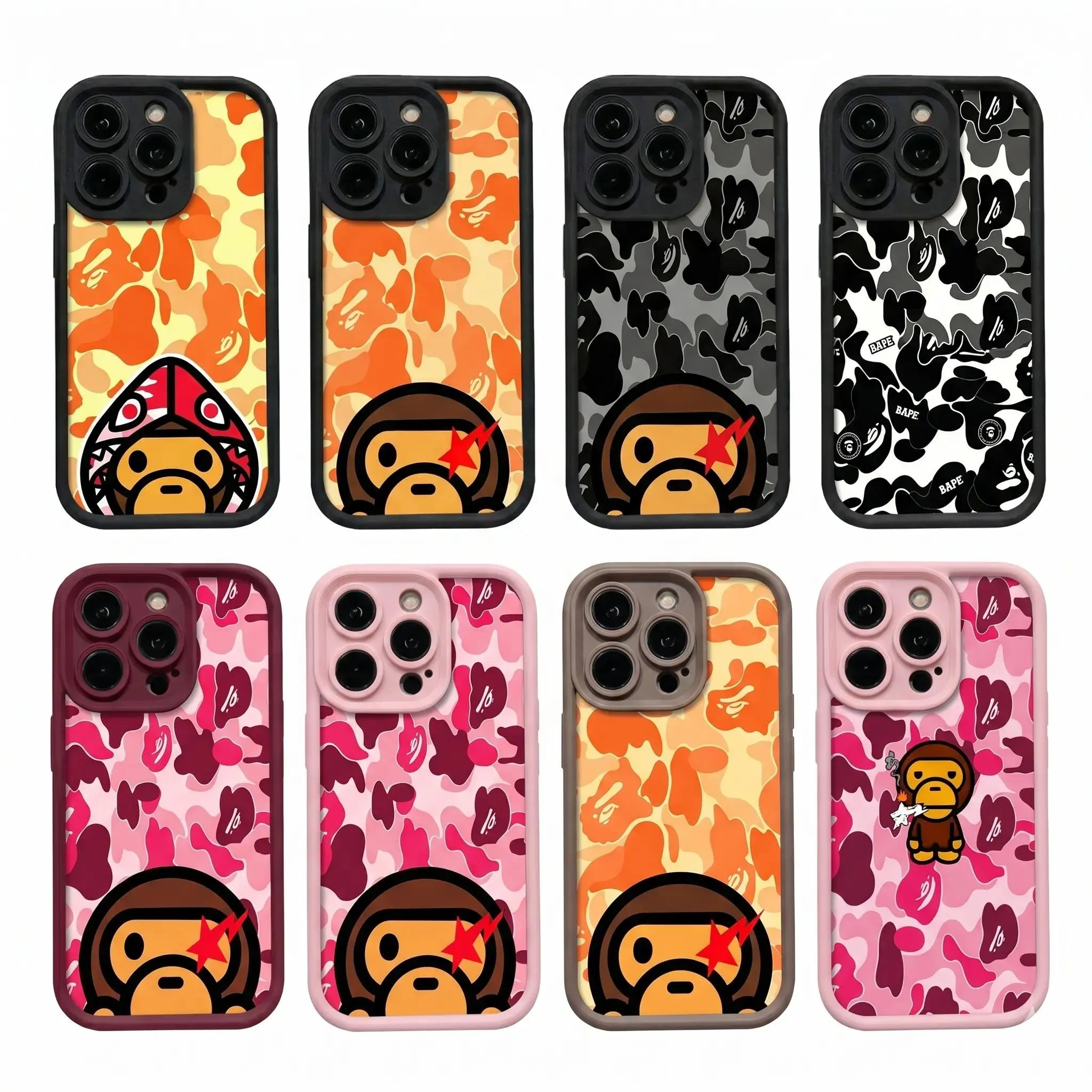 WIN Bape Protective Camo Streetwear Phone CaseSuitable for iPhone 17/16/15/14/13/12/11 ProMax/Plus and Samsung Galaxy S23FE/22/23Impact Resistant Hard Case with ImpactDispersion Technology & Flexible Rubber LinerGlossy Finish UV Protected 2-Piece Design