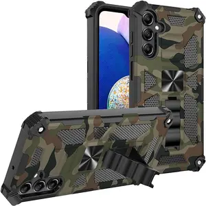 Samsung Galaxy A14 5G Case, Camouflage Design Phone Case with Built-in Kickstand Heavy Duty Shockproof Military Grade Camo Protective Cover for Samsung Galaxy A14 5G