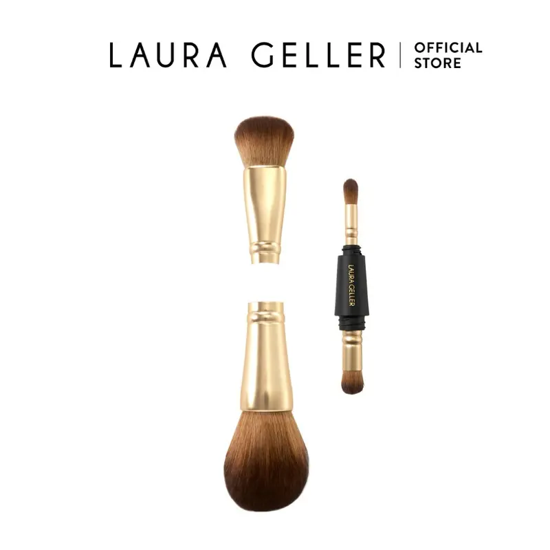 Laura Geller Geller To-Go 4-in-1 Travel Makeup Brush with Interchangeable Heads for Baked Cream and Liquid Products