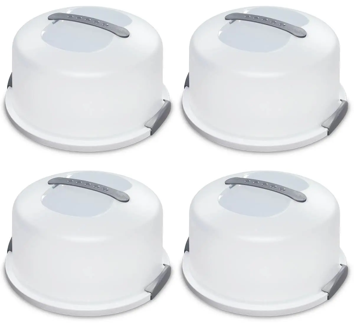 Sterilite Portable Latching Cake Server Carrier Keeper w/Handle Container Cover Container Cover Kitchen Lid