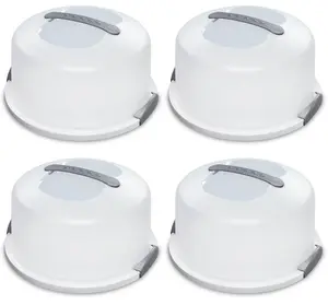Sterilite Portable Latching Cake Server Carrier Keeper w/Handle Container Cover Container Cover Kitchen Lid