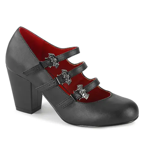 Demonia Vivika-38 Gothic Design Classy Black Vegan Leather Pumps, Women's Shoes, Heels for Women