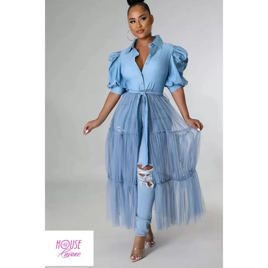 Mesh Maxi Blouse