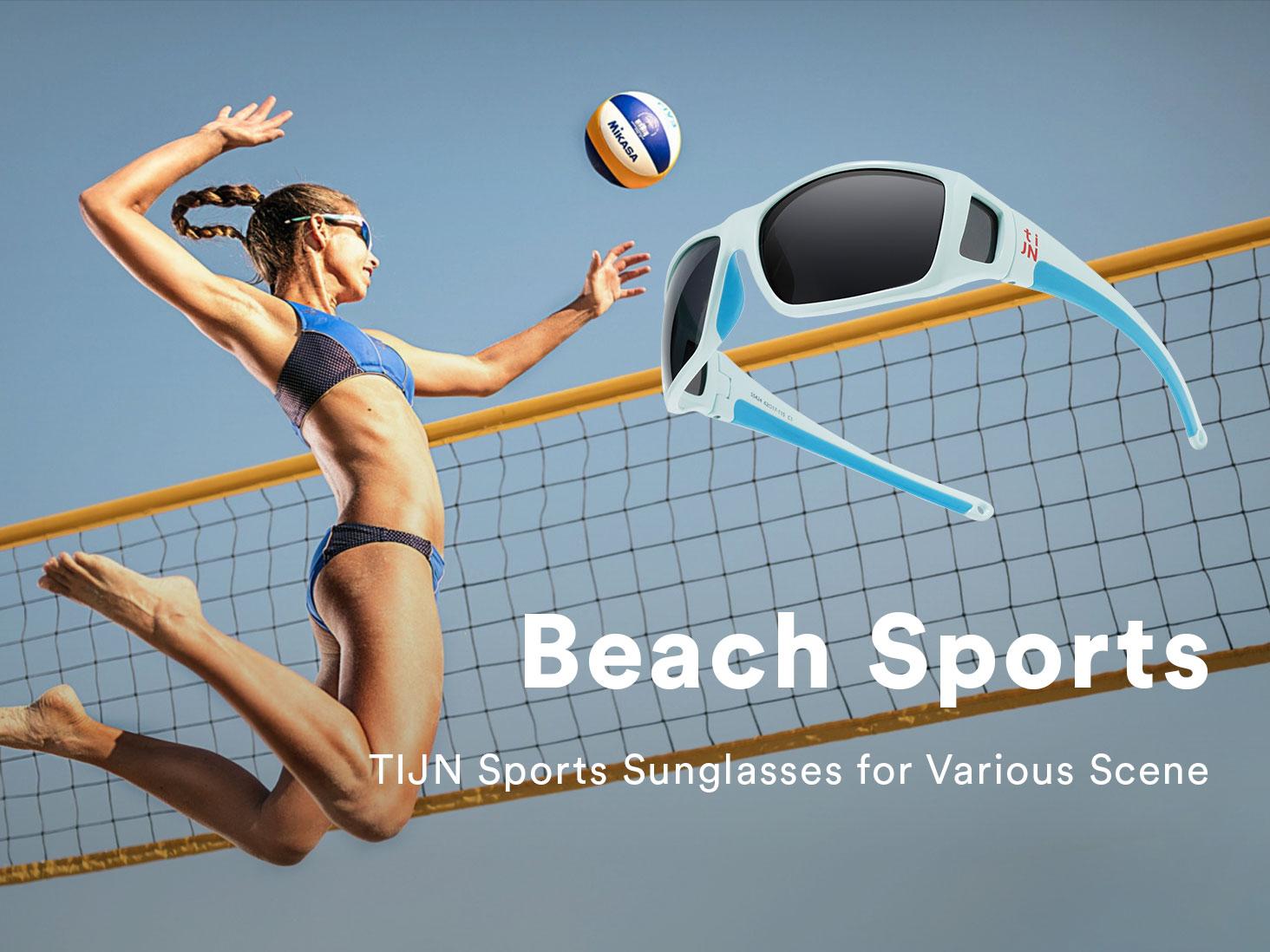 TIJN Polarized Wraparound Sunglasses for Men & Women-UV400 TR90 with Floating Strap for Skiing Snowboarding Winter Outdoors