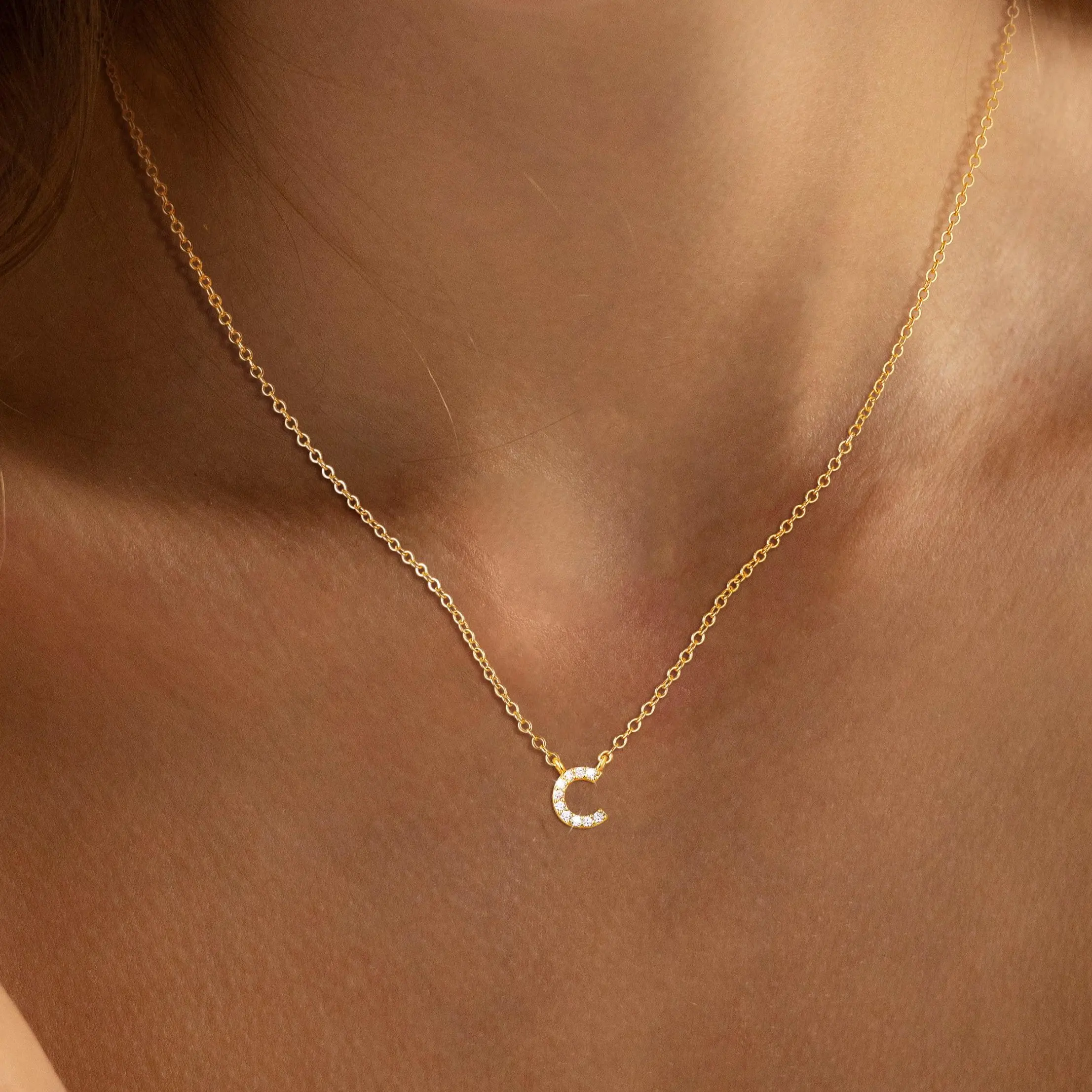FREEKISS Initial Letter Necklaces For Women Dainty Pendant Necklaces Simple Jewelry A-Z Personalized Gift Trendy For Fashion For Christmas homeessentials