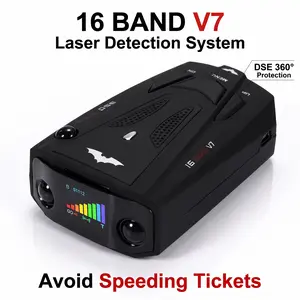 V7 16 Band Car Laser Speed Warning System 360° Full Coverage Vehicle Safety Accessory Avoid Unnecessary Traffic Fines Clear LED Display