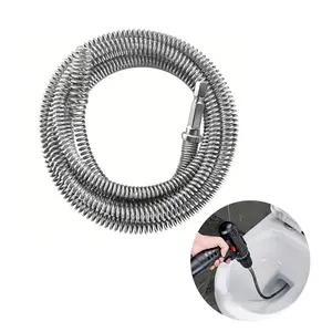 Electric Drain Cleaner 5 m / 196.85 Inch Pipe Cleaning Spring, Sewer & Toilet Floor Drain Cleaner with Integrated Head Design, Drain Auger, Toilet Unclogging Tool