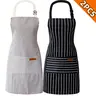 【Ready stock】Kitchen Cooking Aprons for Women and Men Adjustable Chef Apron with Pockets 2 PCs Multicolor,2 Pack Apron - Unisex, Adjustable Bib Kitchen Apron, Cooking Apron, Aprons for Women Men with Pockets, Chef Aprons Strap Cleaning White Black&Brown t