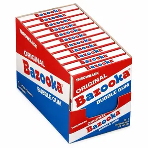 Bazooka Original Bubble Gum 12 Pack (72 Pieces Total) | Includes Bazooka Joe Comics | Throwback Corner Store Classic | Retro Bubble Gum Candy | NY Snack Pantry