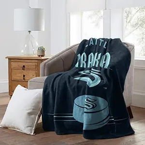 Seattle Kraken Inspired Raschel Throw 60 X 80