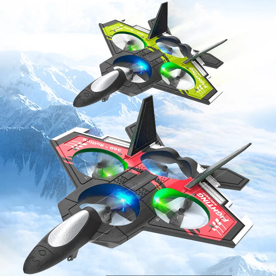 Foam Remote Control Airplanes, Planes for Kids Adults, Remote Control Airplane Fighter Jet with Light, 360° Flip Fighter Jet Toys, Stunt Roll, Airplane Toy Gifts for Kids Boys, Birthday Gifts Christmas Gifts