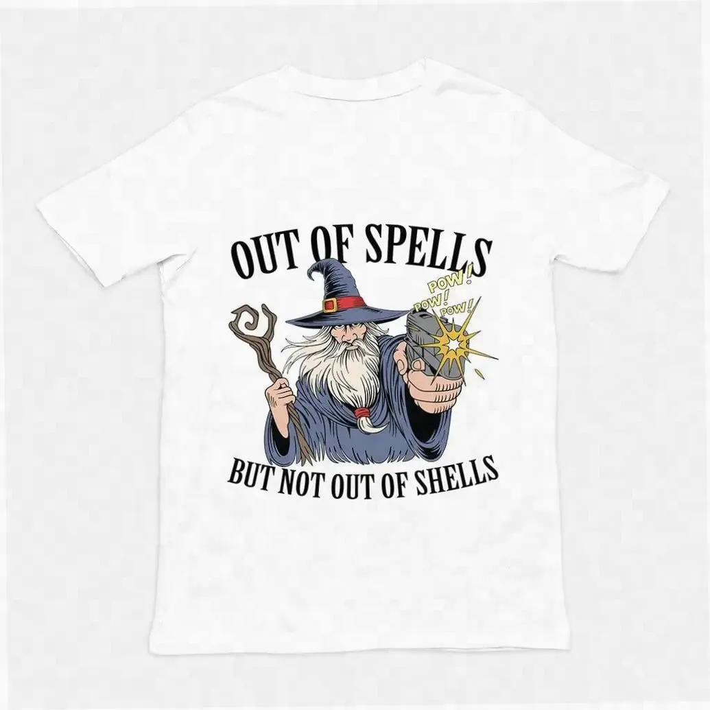 Out of Spells but Not Out of Shells T-Shirt - Orbital Clothing Out of Spells but Not Out of Shells T-Shirt Graphic Tee Funny Shirt Unisex T-Shirt Gift for Him Her