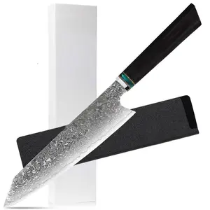 9 Inch Japanese Gyuto Chef Knife With VG - 10 Core And Ebony Handle