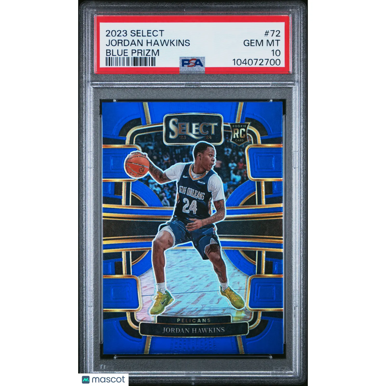 Jordan Hawkins 2023 Panini Select Blue Prizm #72 PSA 10 RC