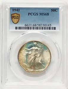 Walking Liberty Half Dollars (1941 50C PCGS Secure)