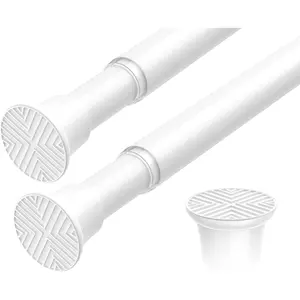 2 Pack Spring Tension Curtain Rod 18-36 inch, Adjustable Tension Rod No Drilling Small Curtain rod, Spring  Curtain Rods for Windows Doorway, White