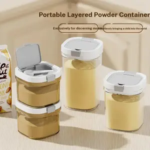 Japanese-Style Sealed Jar, Moisture-Proof Baby Formula Storage Container, Comes with Spoon, Transparent Grain Storage Box