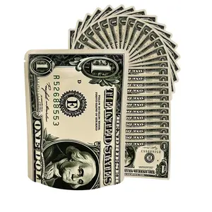 100 Pack 3.5g Self Sealing Mylar Bags 3.54 x 4.72 in Resealable Leakproof Smell Proof Storage for Snacks Candy Jewelry Seeds 1USD Design